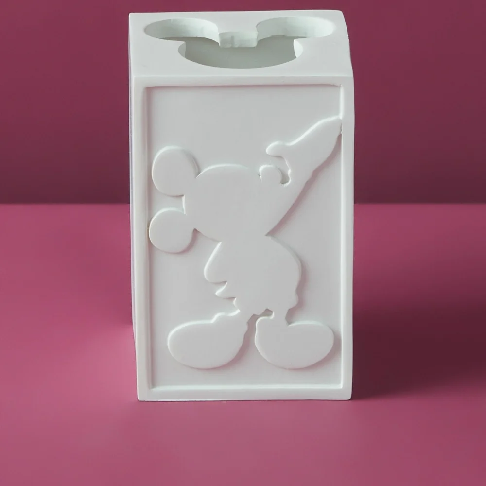NWT Disney Mickey Mouse Cutout White Silhouette 4 Inch Debossed Figure Tumbler